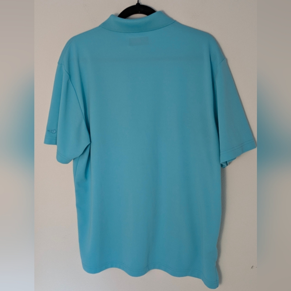 GRAND SLAM Men's GOLF POLO TEE KNIT SHIRT EASY CARE Performance Sz L Turquoise - Picture 3 of 11